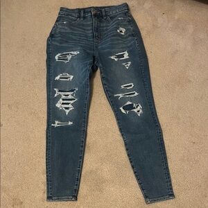 American Eagle Outfitters Ripped Blue Skinny Jeans